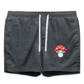 dessin animé comique de champignons - Short de bain - charbon - Devant - AI Model Male 185 light (185cm)