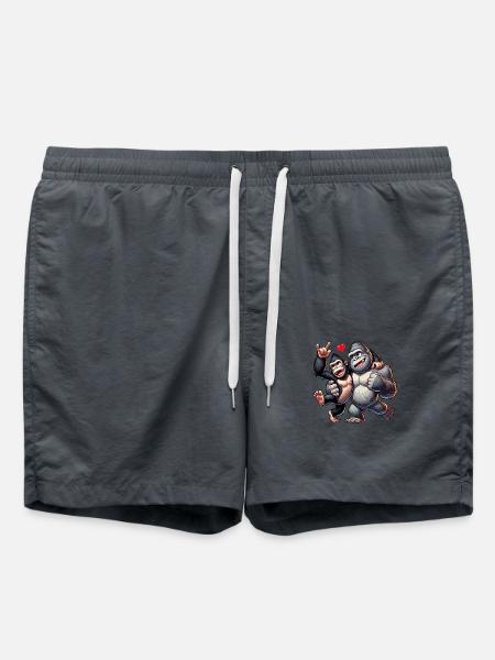 Gorilla-Paar - Badeshorts - Anthrazit