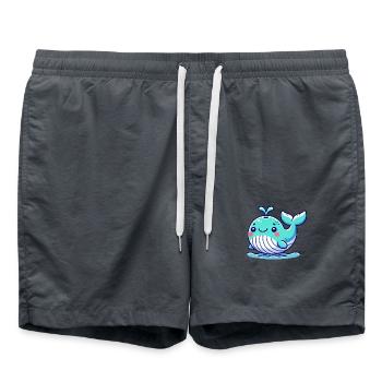 bande dessinée de baleine - Short de bain - charbon - Devant - AI Model Male 185 light (185cm)