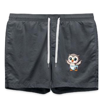 Baby owl with diaper - Swim Trunks - anthracite - Front - AI Model Male 185 light (185cm)