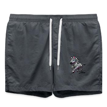 zebra comic - Badeshorts - Anthrazit - Vorne - AI Model Male 185 light (185cm)
