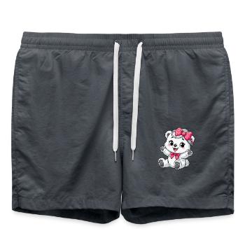 Toddler polar bear girl - Swim Trunks - anthracite - Front - AI Model Male 185 light (185cm)