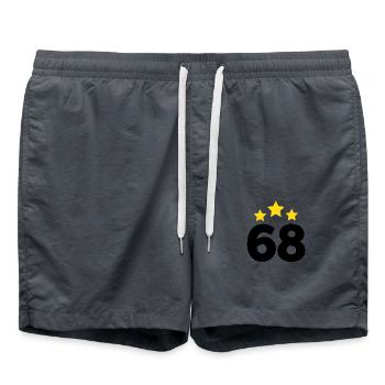 68 ans étoile - cadeau 68e anniversaire - Short de bain - charbon - Devant - AI Model Male 185 light (185cm)