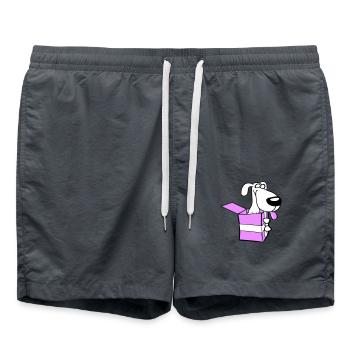 Boîte cadeau pour chien Drôle Crazy Surprise Fun - Short de bain - charbon - Devant - AI Model Male 185 light (185cm)