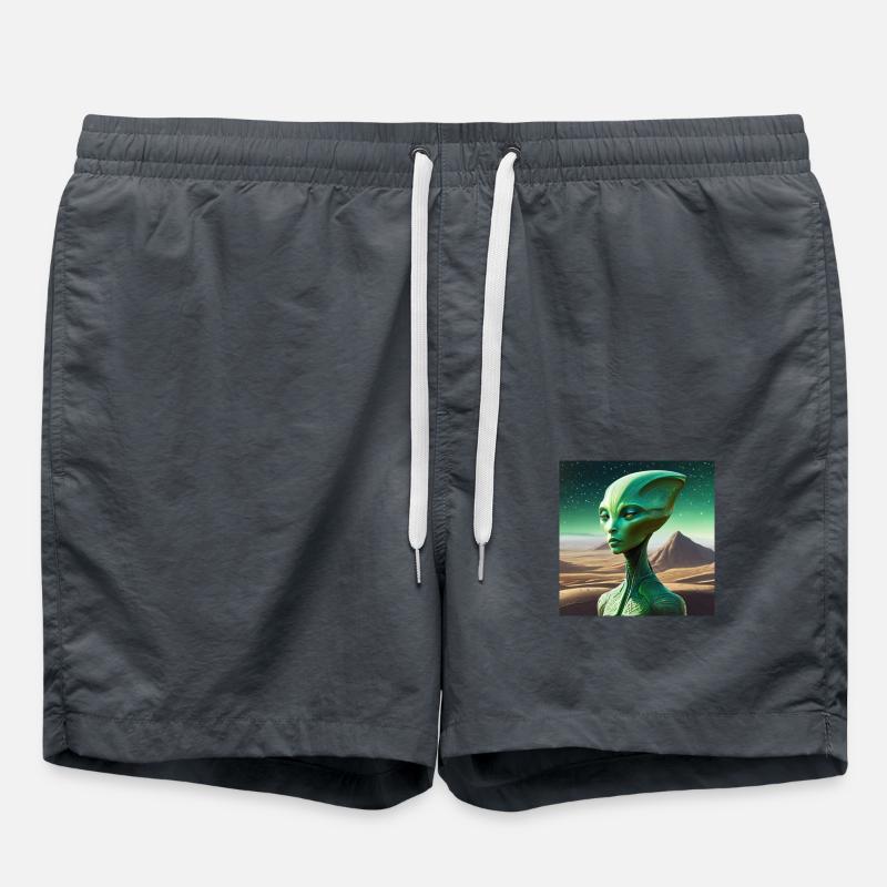 Green Alien - Swim Trunks - anthracite