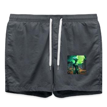 Alien de lune verte - Short de bain - charbon - Devant - AI Model Male 185 light (185cm)