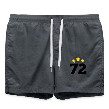72 Years Star - 72nd Anniversary Gift - Swim Trunks - anthracite - Front - AI Model Male 185 light (185cm)