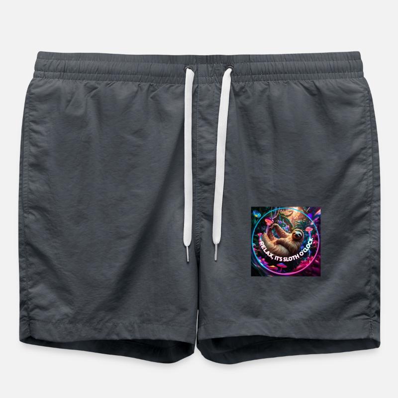 Relax it’s sloth o clock - Swim Trunks - anthracite