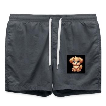 Chien mignon - Short de bain - charbon - Devant - AI Model Male 185 light (185cm)