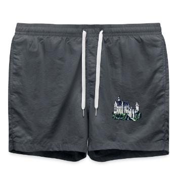 Schloss Neuschwanstein - Swim Trunks - anthracite - Front - AI Model Male 185 light (185cm)