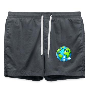 erde planet - Badeshorts - Anthrazit - Vorne - AI Model Male 185 light (185cm)
