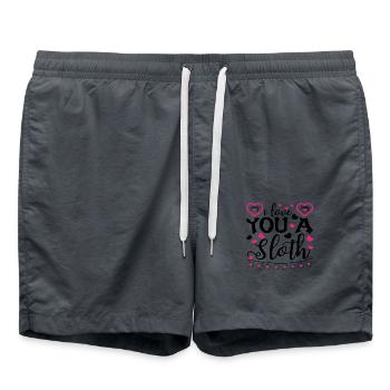 xoxo love you amore Flowers Women Valentine day 14 - Swim Trunks - anthracite - Front - AI Model Male 185 light (185cm)