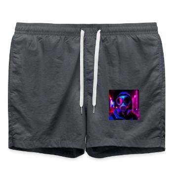 Stalker rave party - Swim Trunks - anthracite - Front - AI Model Male 185 light (185cm)