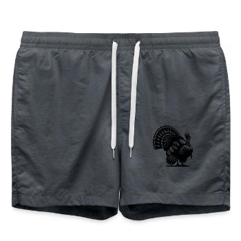 Stolzer Truthahn mit riesigem Gefieder - Badeshorts - Anthrazit - Vorne - AI Model Male 185 light (185cm)