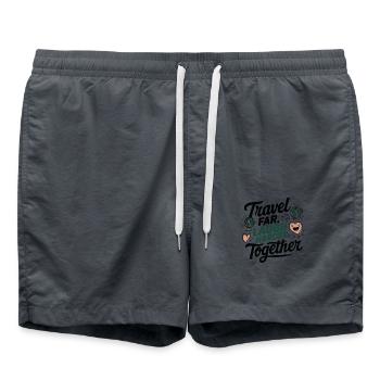 Travel Together adevnture citation de voyage texte Art - Short de bain - charbon - Devant - AI Model Male 185 light (185cm)