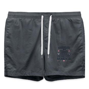 Adventure with Friends citation de voyage art texte - Short de bain - charbon - Devant - AI Model Male 185 light (185cm)