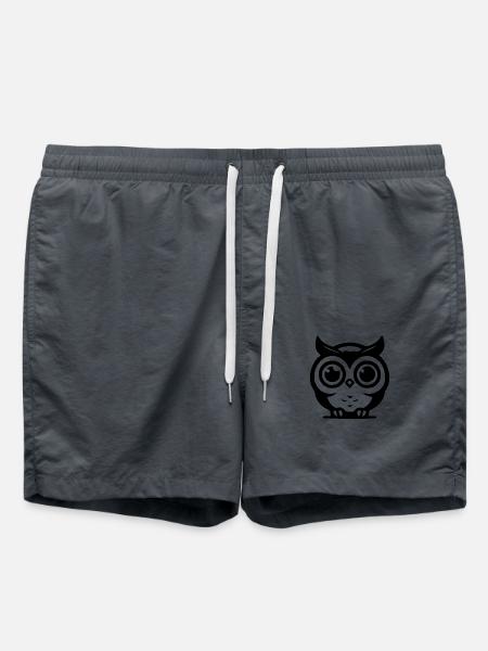 Owls with huge eyes - Swim Trunks - anthracite
