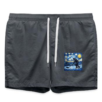 Hockey Hockey Van Gogh - Swim Trunks - anthracite - Front - AI Model Male 185 light (185cm)