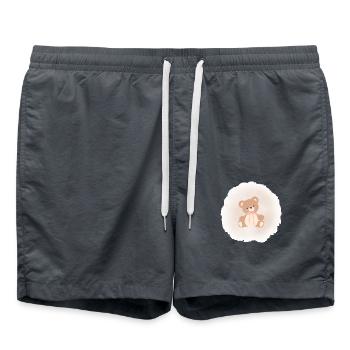 Cute Teddy - Swim Trunks - anthracite - Front - AI Model Male 185 light (185cm)
