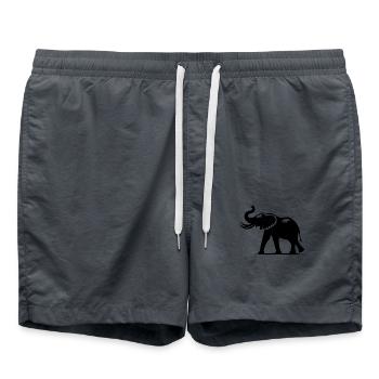 Elefant Porträt mit Rüssel mit Stoßzähnen - Badeshorts - Anthrazit - Vorne - AI Model Male 185 light (185cm)