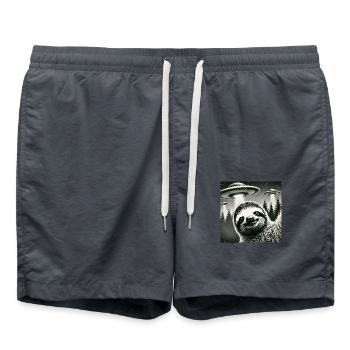 Lusitges paresseux OVNI Alien Selfie - Short de bain - charbon - Devant - AI Model Male 185 light (185cm)