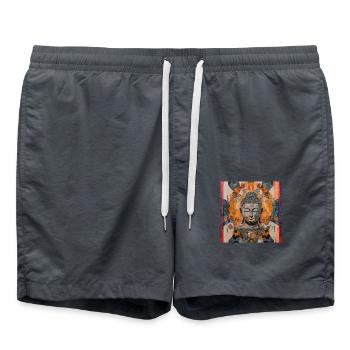Buddha Enlightenment Mandala - Badeshorts - Anthrazit - Vorne - AI Model Male 185 light (185cm)