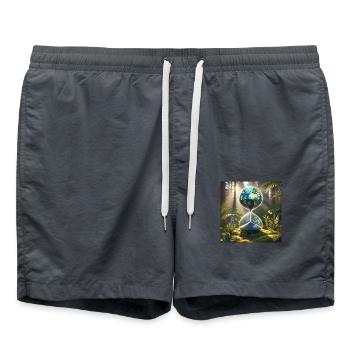 Unsere Zeit läuft! (B) - Badeshorts - Anthrazit - Vorne - AI Model Male 185 light (185cm)