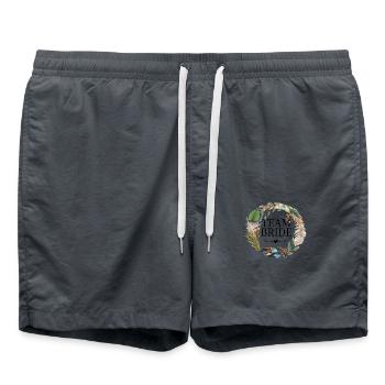 Team Trense Kranz Boho Blumen - Badeshorts - Anthrazit - Vorne - AI Model Male 185 light (185cm)