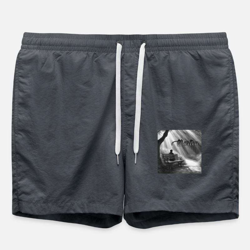 Warten - Badeshorts - Anthrazit