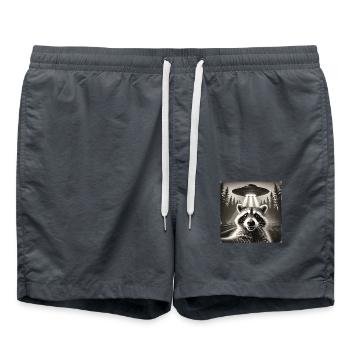 Funny Raccoon UFO Selfie Alien - Swim Trunks - anthracite - Front - AI Model Male 185 light (185cm)