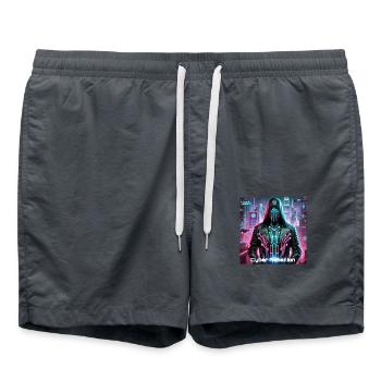 Cyber-rébellion - Black Ghost - Short de bain - charbon - Devant - AI Model Male 185 light (185cm)