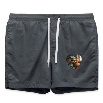 Zwei Baby Dinos - Badeshorts - Anthrazit - Vorne - AI Model Male 185 light (185cm)