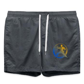 Karate Silhouette Colorful - Swim Trunks - anthracite - Front - AI Model Male 185 light (185cm)