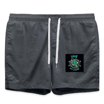 Save Our Planet : Porte ton engagement avec style - Badeshorts - Anthrazit - Vorne - AI Model Male 185 light (185cm)