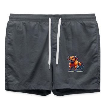 stier comic - Badeshorts - Anthrazit - Vorne - AI Model Male 185 light (185cm)
