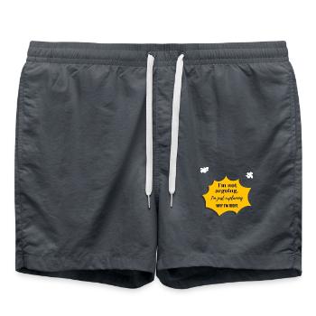 Funny I’m Not Arguing Sarcastic Quote Design - Swim Trunks - anthracite - Front - AI Model Male 185 light (185cm)