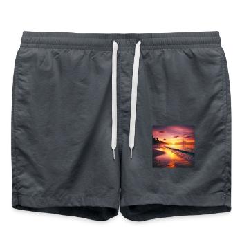 Beach sunset - Swim Trunks - anthracite - Front - AI Model Male 185 light (185cm)