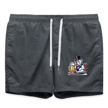 Mr. President – Best Beer Ever! - Swim Trunks - anthracite - Front - AI Model Male 185 light (185cm)