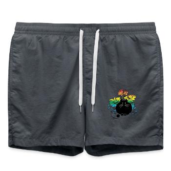 Cat - Swim Trunks - anthracite - Front - AI Model Male 185 light (185cm)