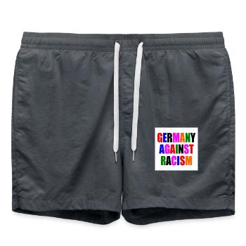 Germany against racism - Badeshorts - Anthrazit - Vorne - AI Model Male 185 light (185cm)