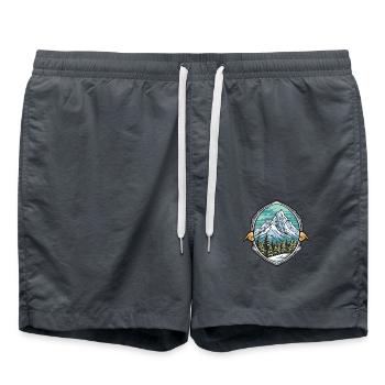 Alps Ski Mountains - Swim Trunks - anthracite - Front - AI Model Male 185 light (185cm)