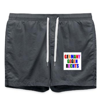 Germany gegen rechts - Badeshorts - Anthrazit - Vorne - AI Model Male 185 light (185cm)