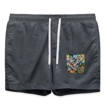 Conception Marc Chagall - Short de bain - charbon - Devant - AI Model Male 185 light (185cm)
