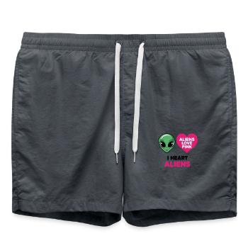 Les extraterrestres aiment le rose - Short de bain - charbon - Devant - AI Model Male 185 light (185cm)