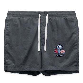 Robot cœur vs cerveau - Short de bain - charbon - Devant - AI Model Male 185 light (185cm)