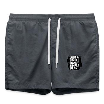 Nur ein einfacher Mann mit einem einfachen Plan - Badeshorts - Anthrazit - Vorne - AI Model Male 185 light (185cm)