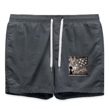 Kein Banksy - Wünsche in den Sternen - Badeshorts - Anthrazit - Vorne - AI Model Male 185 light (185cm)