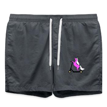 Pink Unicorn Rides E Scooter Scooter - Swim Trunks - anthracite - Front - AI Model Male 185 light (185cm)