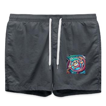 Happy Cartoon Atmosphere - Swim Trunks - anthracite - Front - AI Model Male 185 light (185cm)