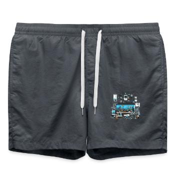 Unterwasserwelt der Aquarien, aquarium - Badeshorts - Anthrazit - Vorne - AI Model Male 185 light (185cm)